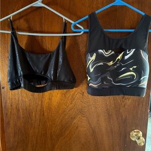 Black and Multicolor Women's Crop Tops
